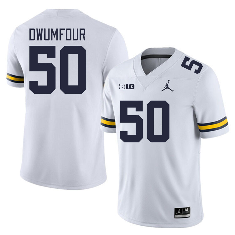 Michigan Wolverines #50 Michael Dwumfour College Football Jerseys Stitched Sale-White